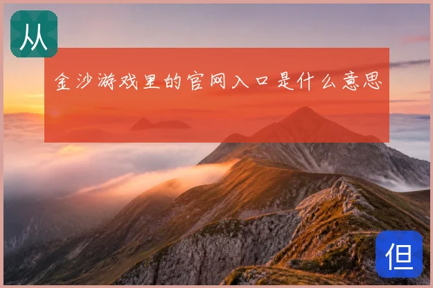 金沙游戏里的官网入口是什么意思
